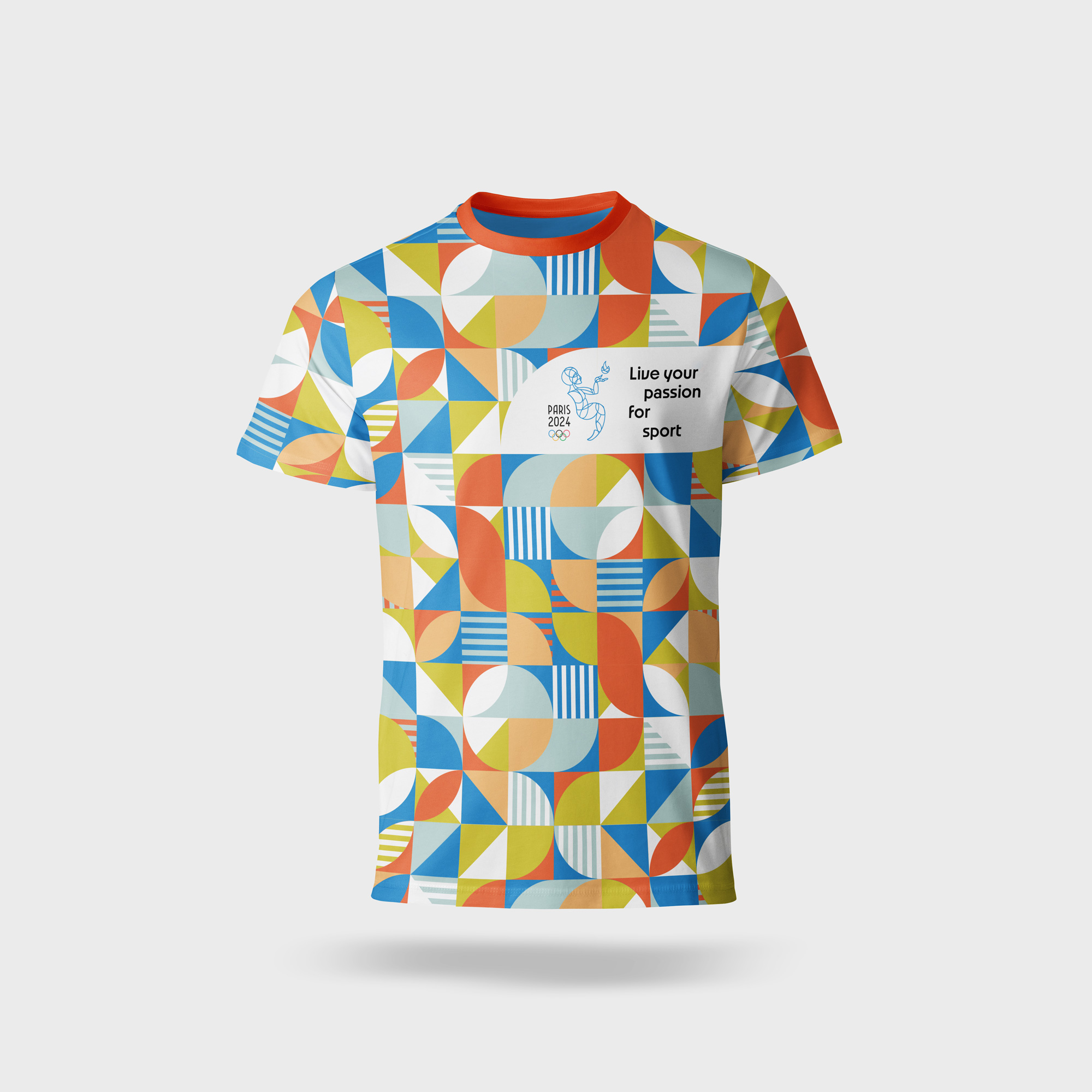T-shirt aux motifs graphiques mid-century avec le logo alternatif des Jeux Olympiques Paris 2024