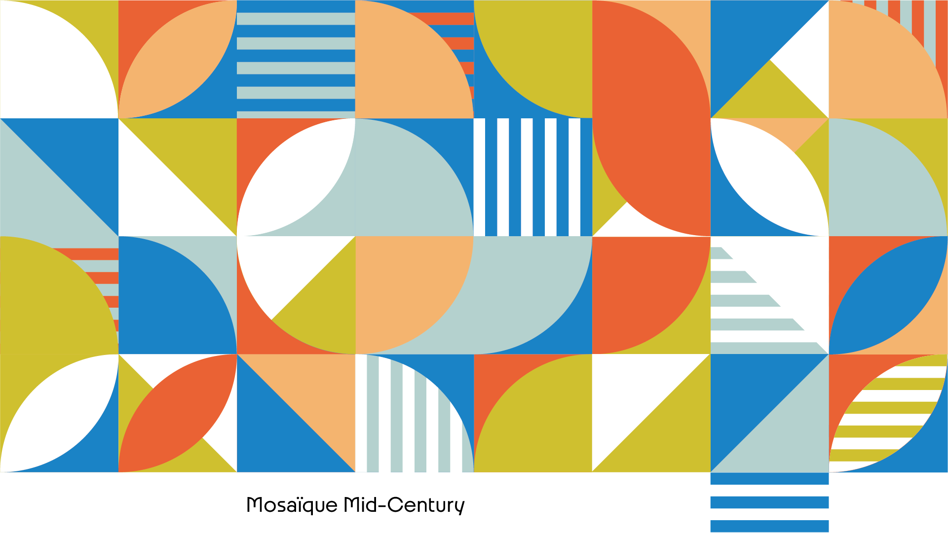 Motif graphique coloré d'inspiration mid-century pour l'identité visuelle des Jeux Olympiques Paris 2024
