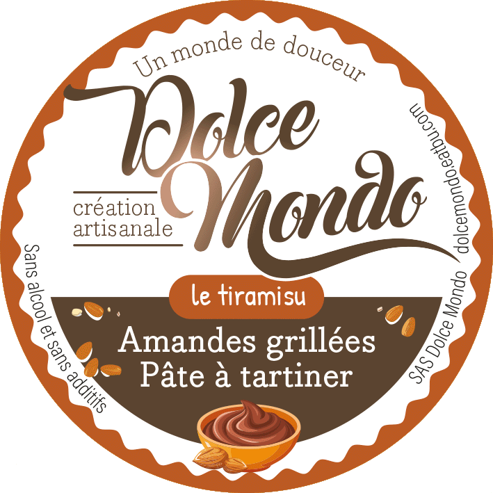 Animation GIF des stickers Dolce Mondo - présentation dynamique des variations de packaging.