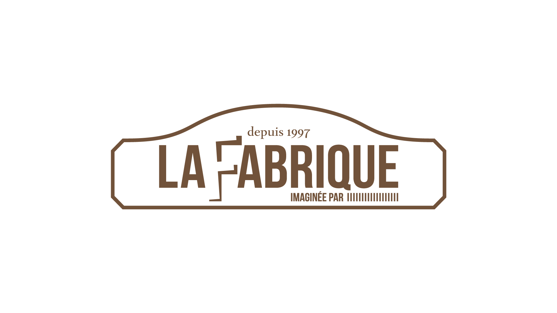 Création de logo pour imprimerie : variation du logo La Fabrique avec un encadrement et la mention 'Depuis 1997'.